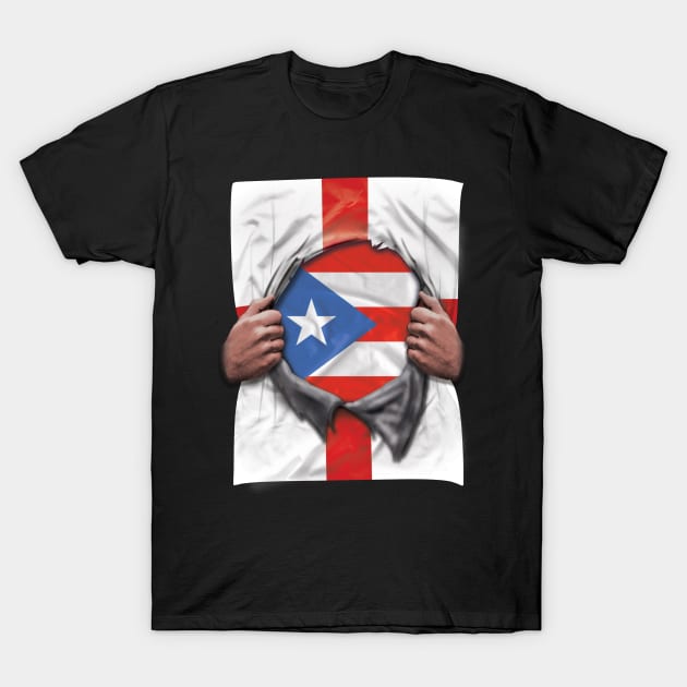 Puerto Rico Flag English Flag Ripped - Gift for Puerto Rican From Puerto Rico T-Shirt by Country Flags